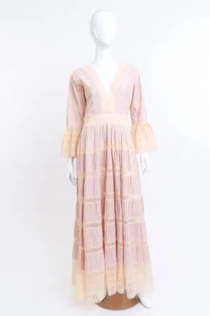 Blush Mexican Pintuck Wedding Dress