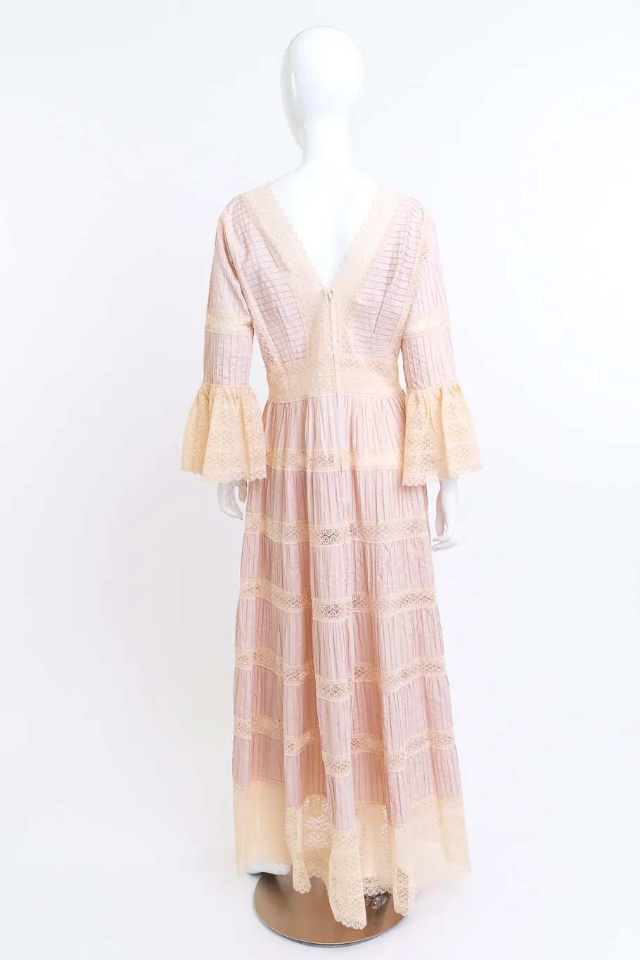 Blush Mexican Pintuck Wedding Dress