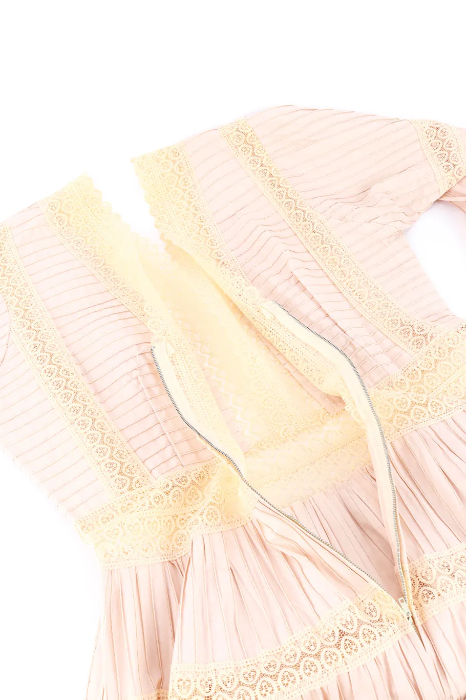 Blush Mexican Pintuck Wedding Dress