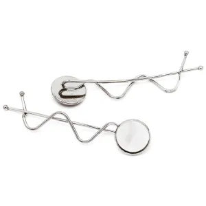 Bobby hair pin with 14mm round blank setting,Imitation Rhodium Platter word folder hairpin,Minimalist Simple Hair slide,Metal hair barrette,20pcs/lot