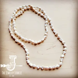 Boho Beaded Layering Necklace w/ White Turquoise: White