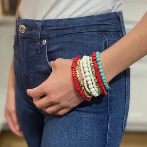 Boho Bracelet - Red/Turquoise
