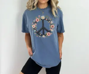 Boho Flowers Peace Sign