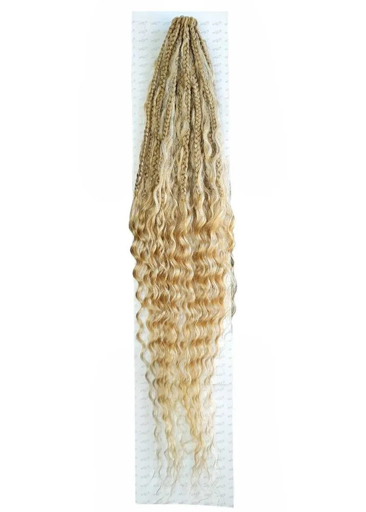 Boho Human Hair French Deep Box Braids 2X 18"