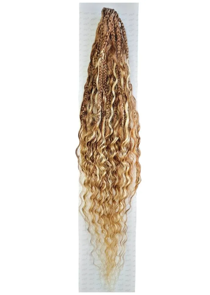Boho Human Hair French Deep Box Braids 2X 18"