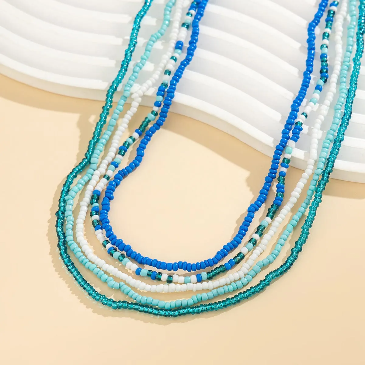 Boho Layered Ocean Style Crystal Beaded Waist Chain Set
