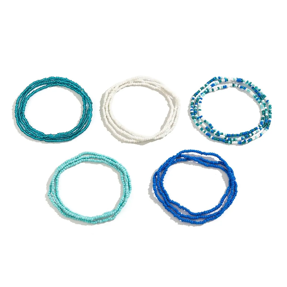 Boho Layered Ocean Style Crystal Beaded Waist Chain Set