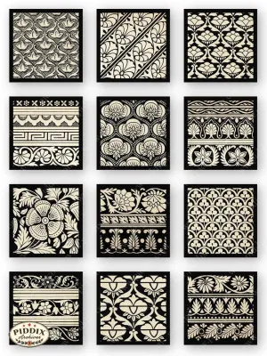 Bombay Silk Black & White Patterns