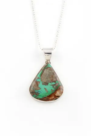Boulder Turquoise Teardrop Pendant
