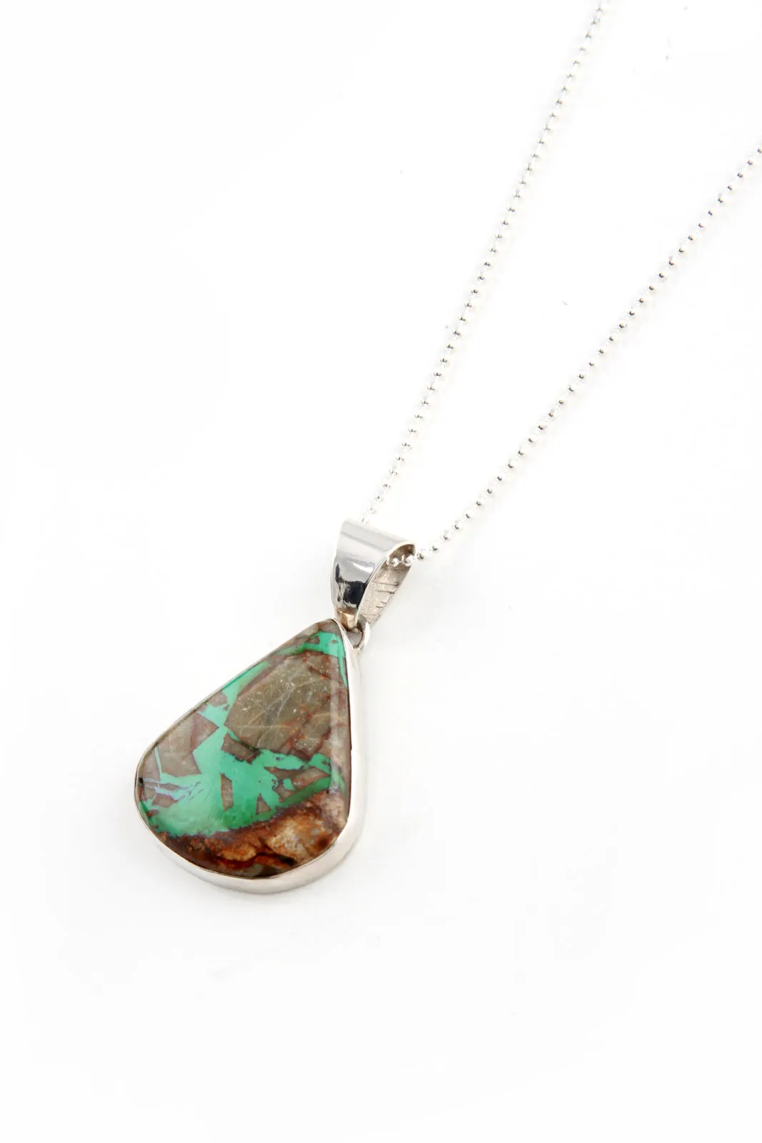 Boulder Turquoise Teardrop Pendant