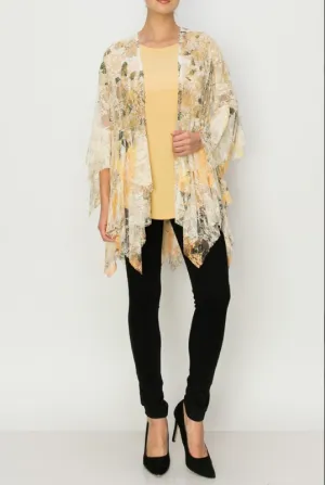 Breathtaking Yellow  Lace Cardigan Jacket