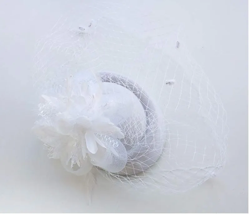 Bridee Feather/Mesh Headband/Fascinator