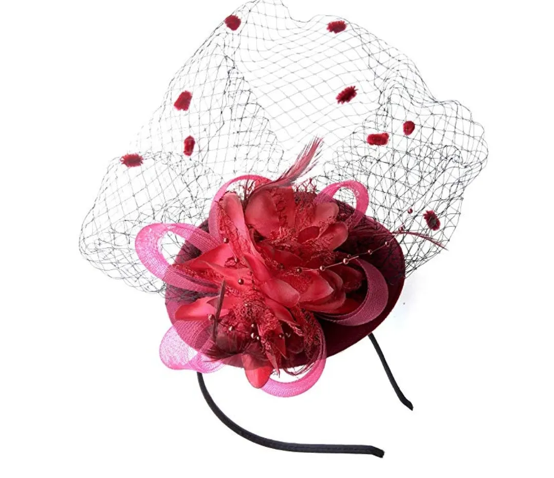 Bridee Feather/Mesh Headband/Fascinator