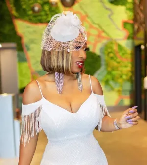 Bridee Feather/Mesh Headband/Fascinator