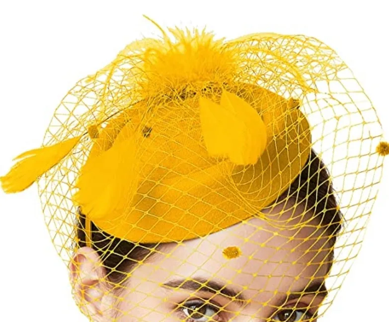 Bridee Feather/Mesh Headband/Fascinator