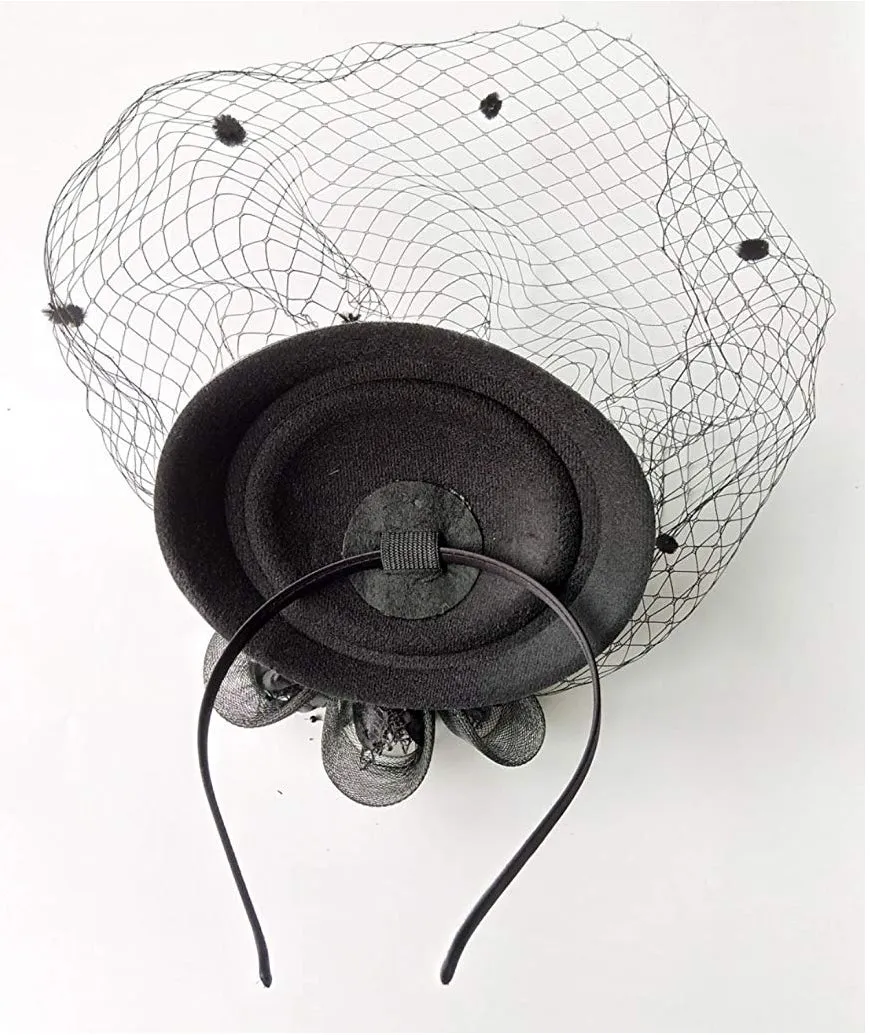 Bridee Feather/Mesh Headband/Fascinator