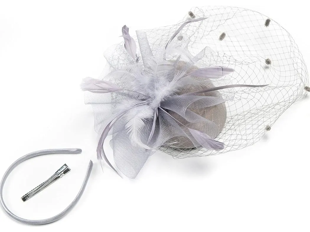 Bridee Feather/Mesh Headband/Fascinator