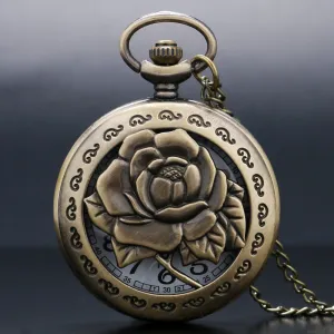Bronze Antique Rose Pocket Watch