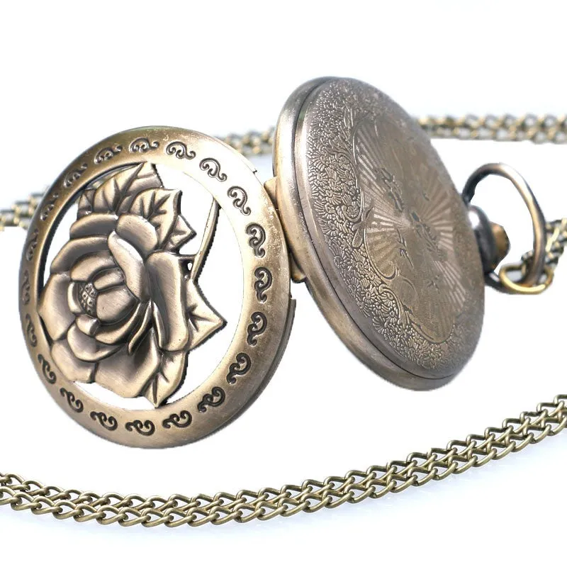Bronze Antique Rose Pocket Watch