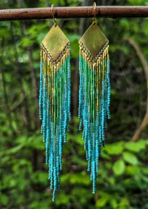 Brundtland Green Seed Bead Earrings