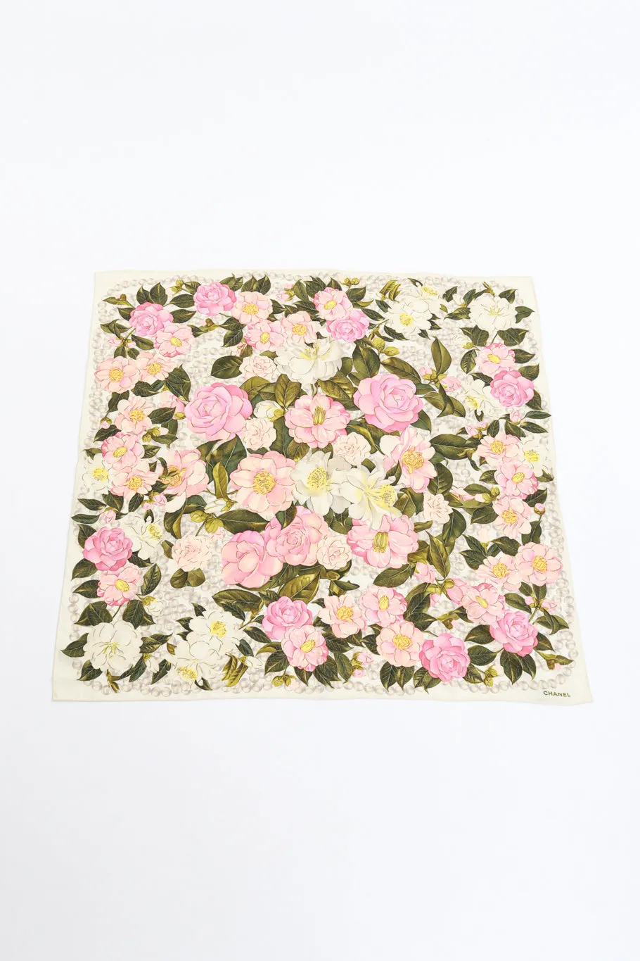 Camellia Floral Silk Scarf