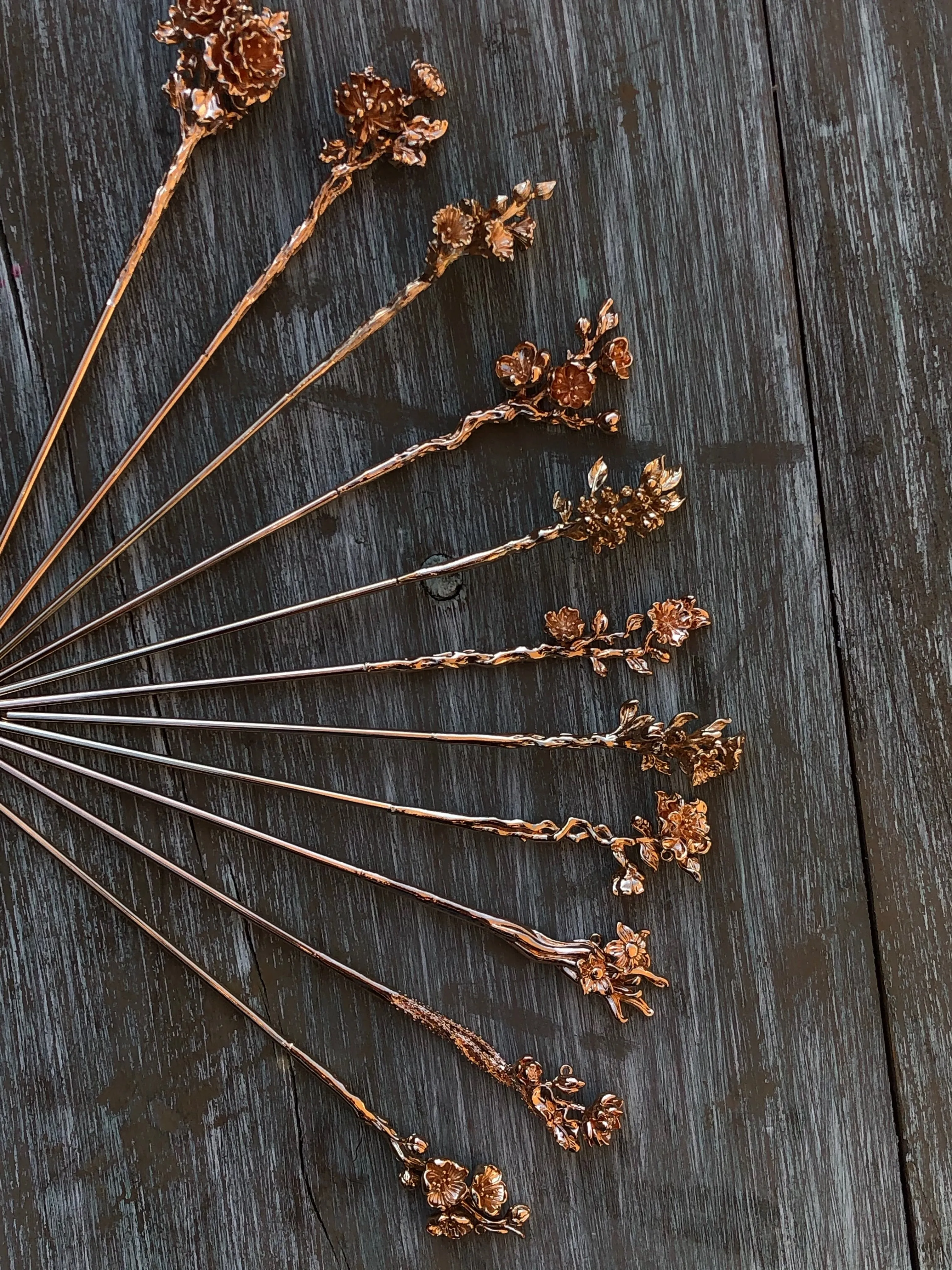 Camellia Gold Hair Stick