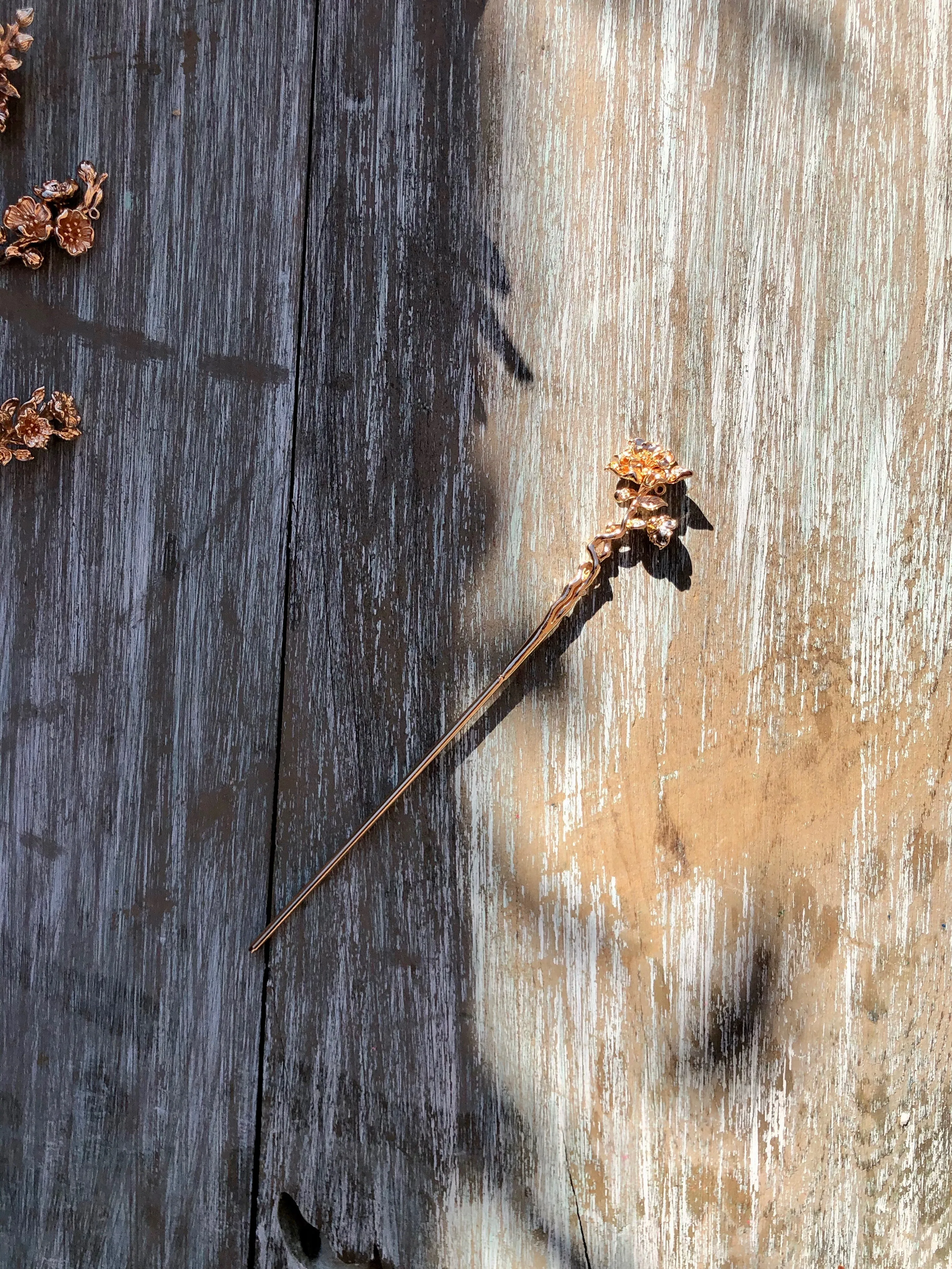 Camellia Gold Hair Stick