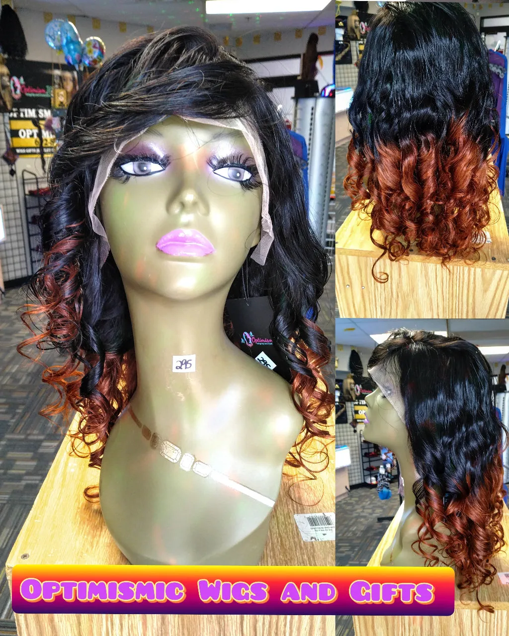 Captivate 12A Virgin Human hair wigs Auburn Black Transparent Lace 13x6 $295 Premium body wave Lace Front Wigs at Optimismic Wigs and Gifts
