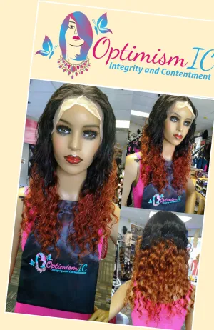 Captivate 12A Virgin Human hair wigs Auburn Black Transparent Lace 13x6 $295 Premium body wave Lace Front Wigs at Optimismic Wigs and Gifts