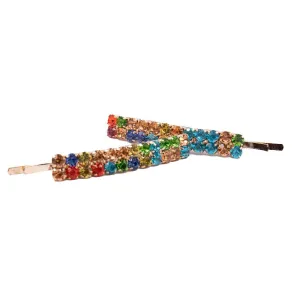 Carnival rhinestone hair pins (pair)