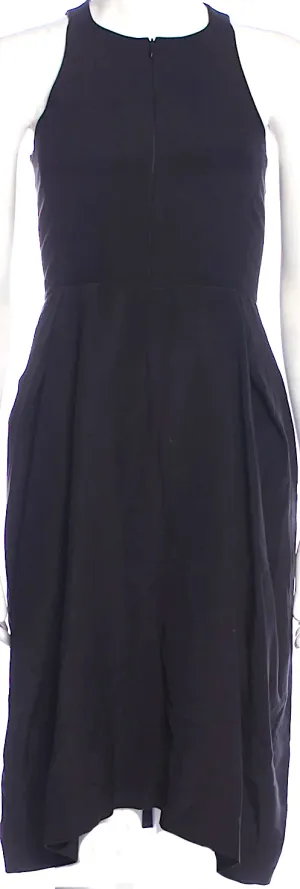 Celine Paris. Phoebe Philo. Black Silk Ruffle Embellishment Dress