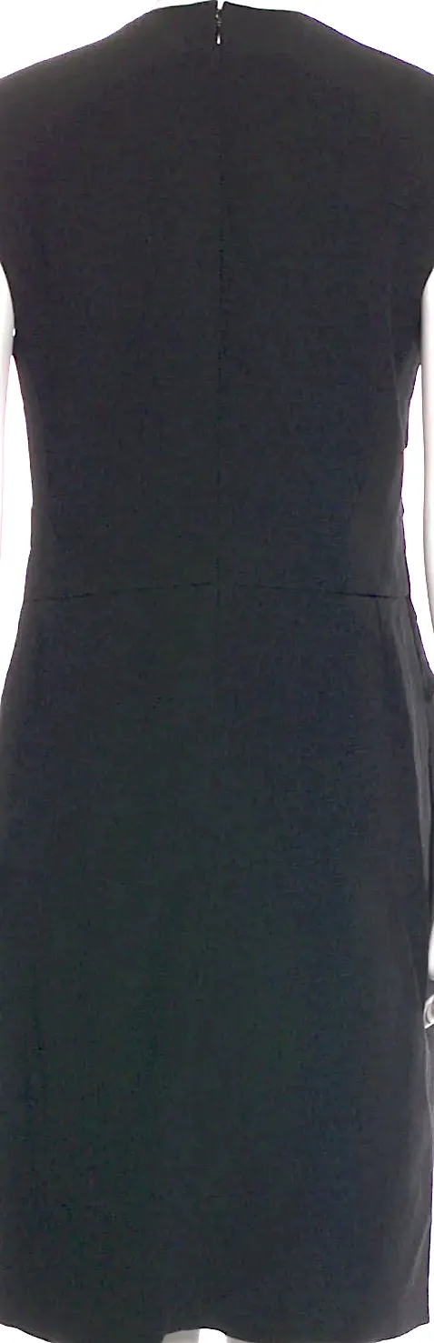 Celine Paris. PHOEBE PHILO. Black Viscose/Silk Blend Crew Neck Knee-Length Dress