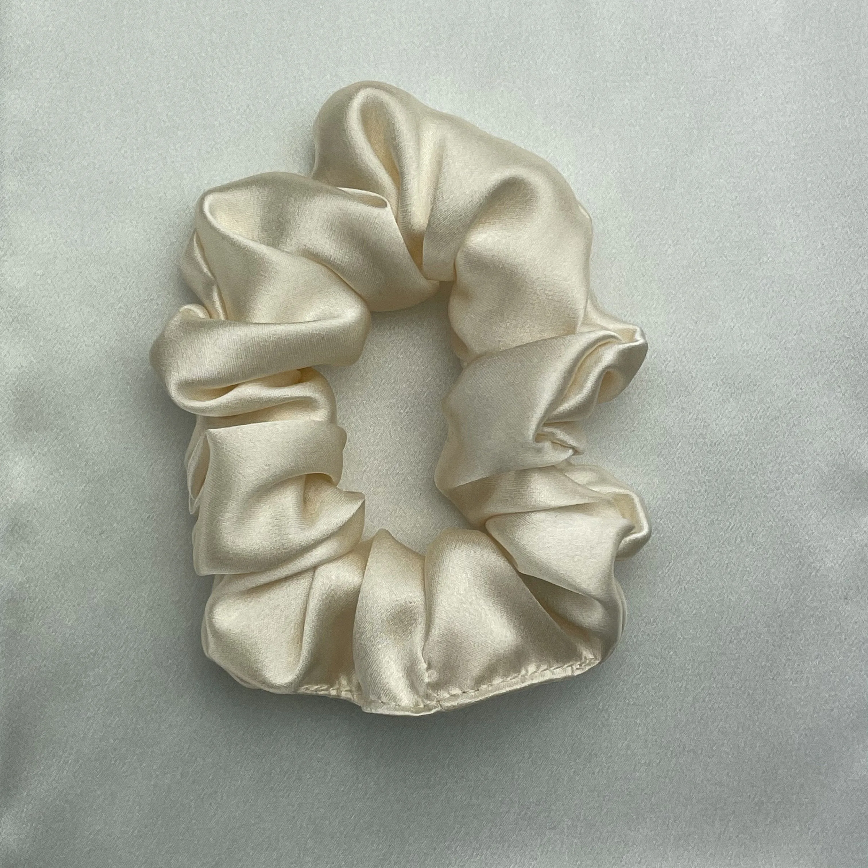 Champagne Silk Scrunchie - Regular