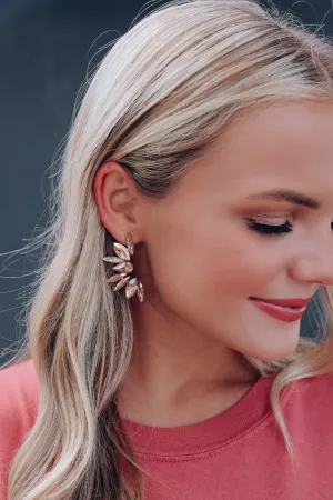 Charismatic Crystal Half Circle Earring - Champagne