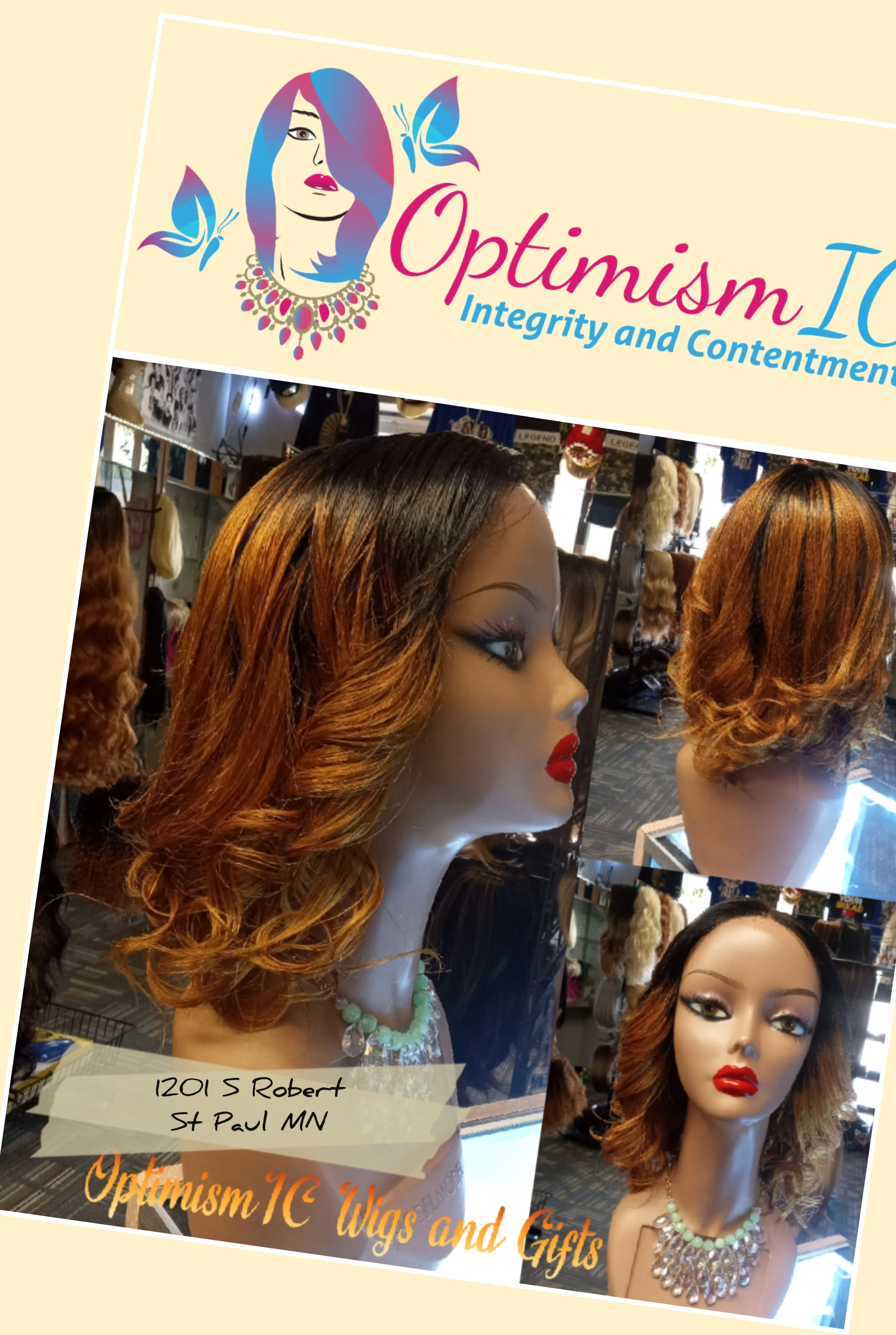 Charmaine blonde ombre $75 100% Human Hair Lace Front Wig Optimismic Wigs and Gifts West St Paul MN
