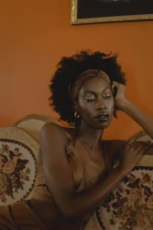 Chocolate Brown Nude Silk Scarf