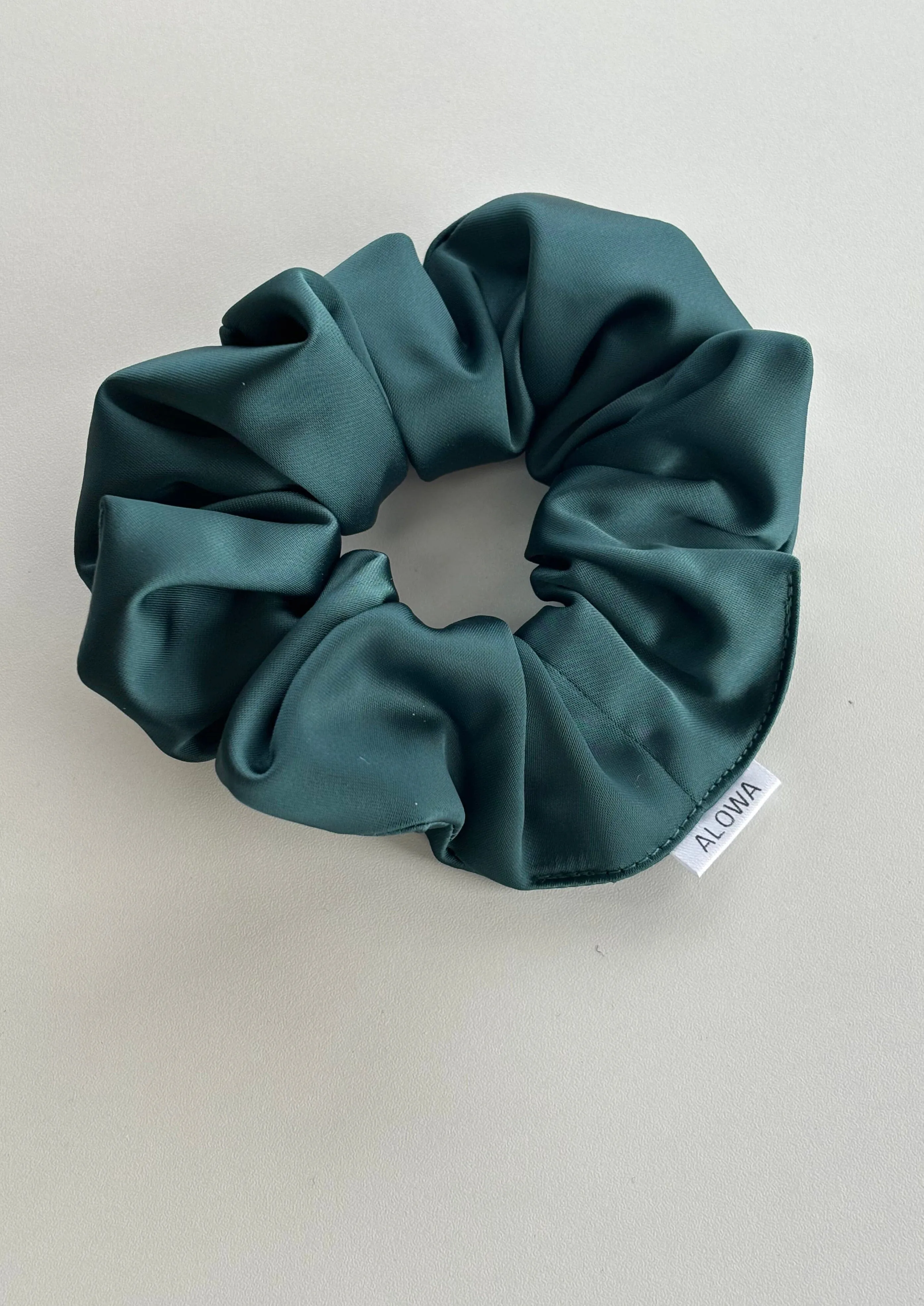 Chouchou en satin - Fluffy Forest Green