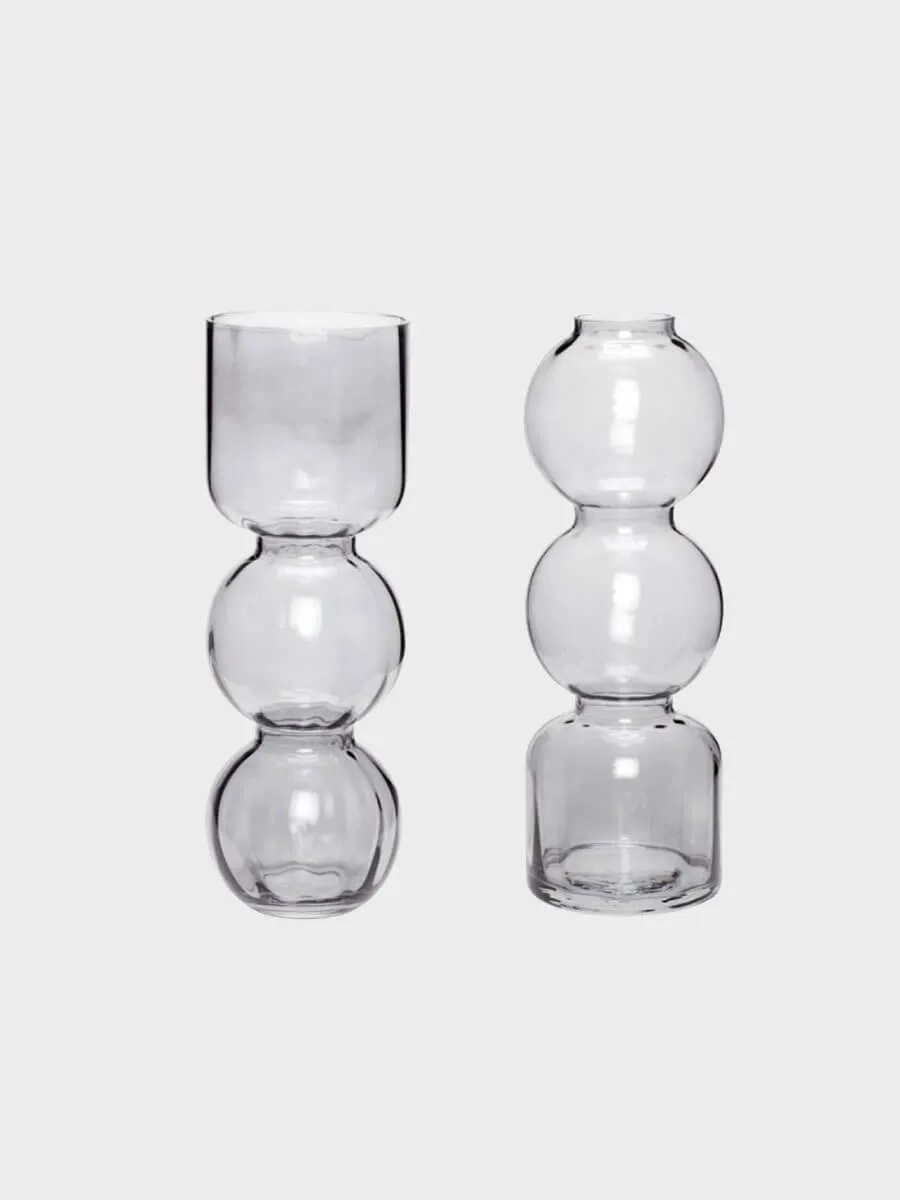 Circle Vases Smoked - Set of 2