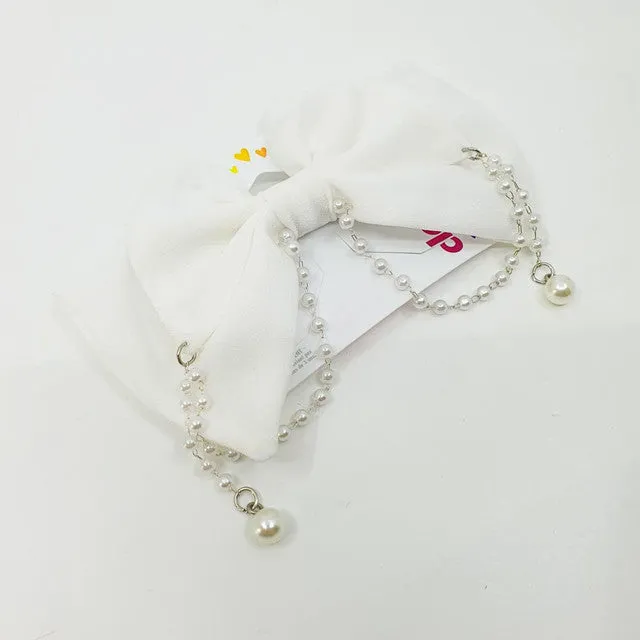Claire's Ramadan White Hair Bows Clips & Grips