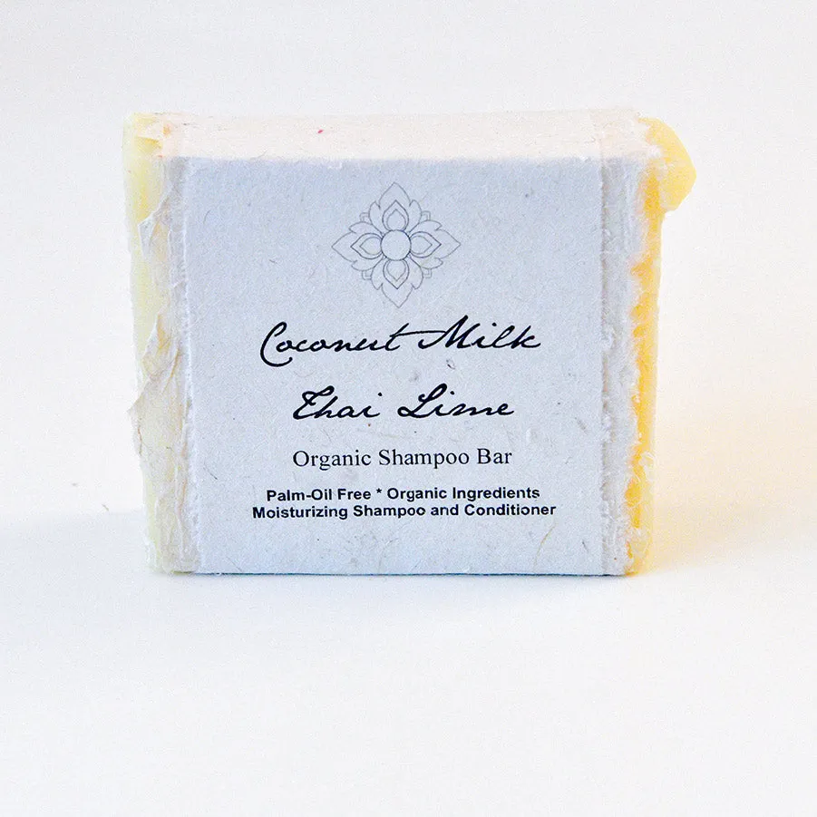 Coconut Thai Lime Organic Shampoo bar - Vegan, Palm-oil Free