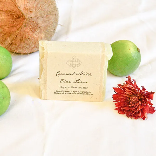 Coconut Thai Lime Organic Shampoo bar - Vegan, Palm-oil Free