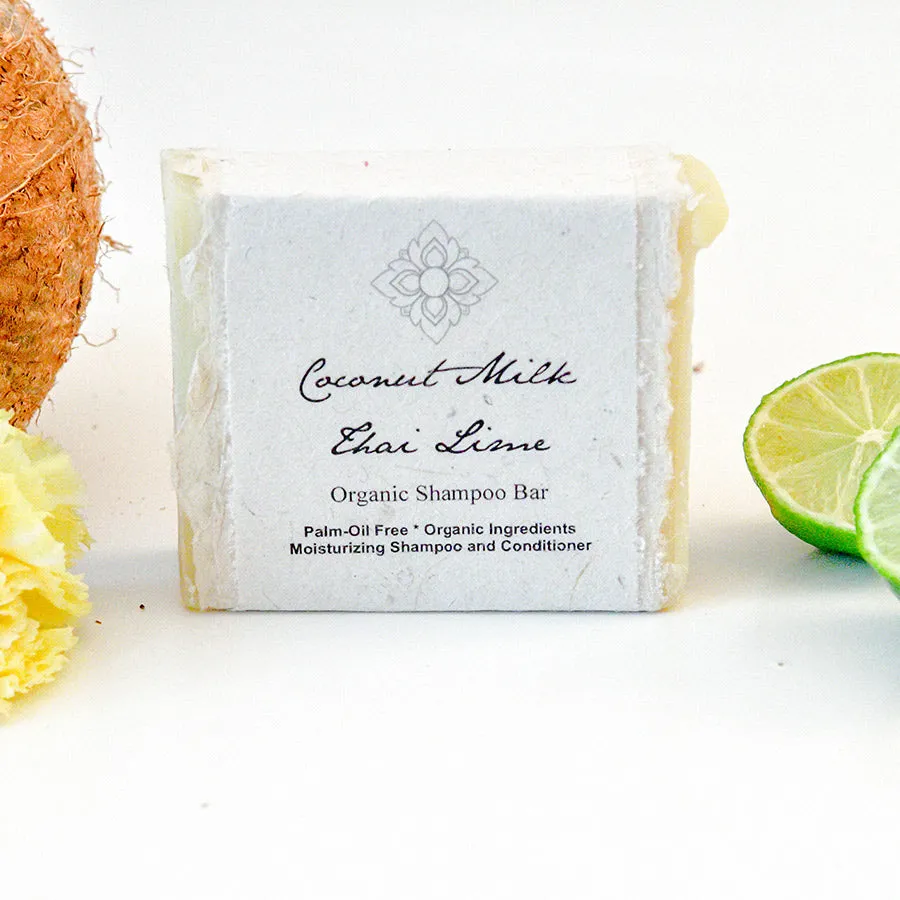 Coconut Thai Lime Organic Shampoo bar - Vegan, Palm-oil Free
