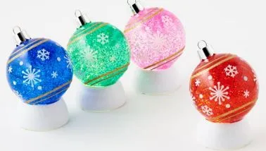 Color Swirl Waterglobe Ornament Pink