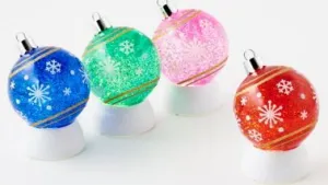 Color Swirl Waterglobe Ornament Pink