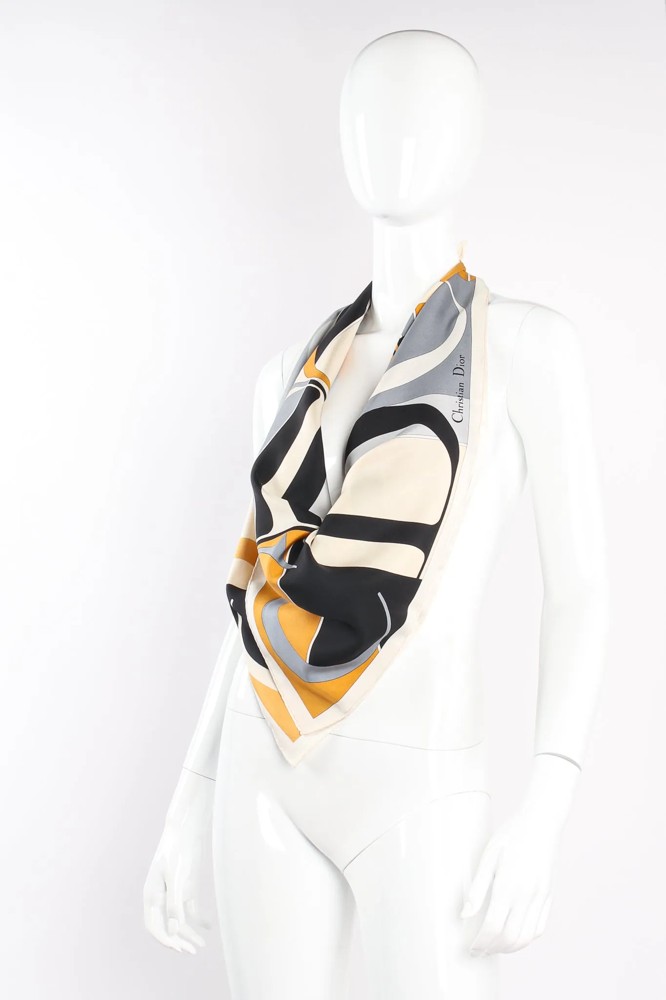 Colorblock Monogram Silk Scarf