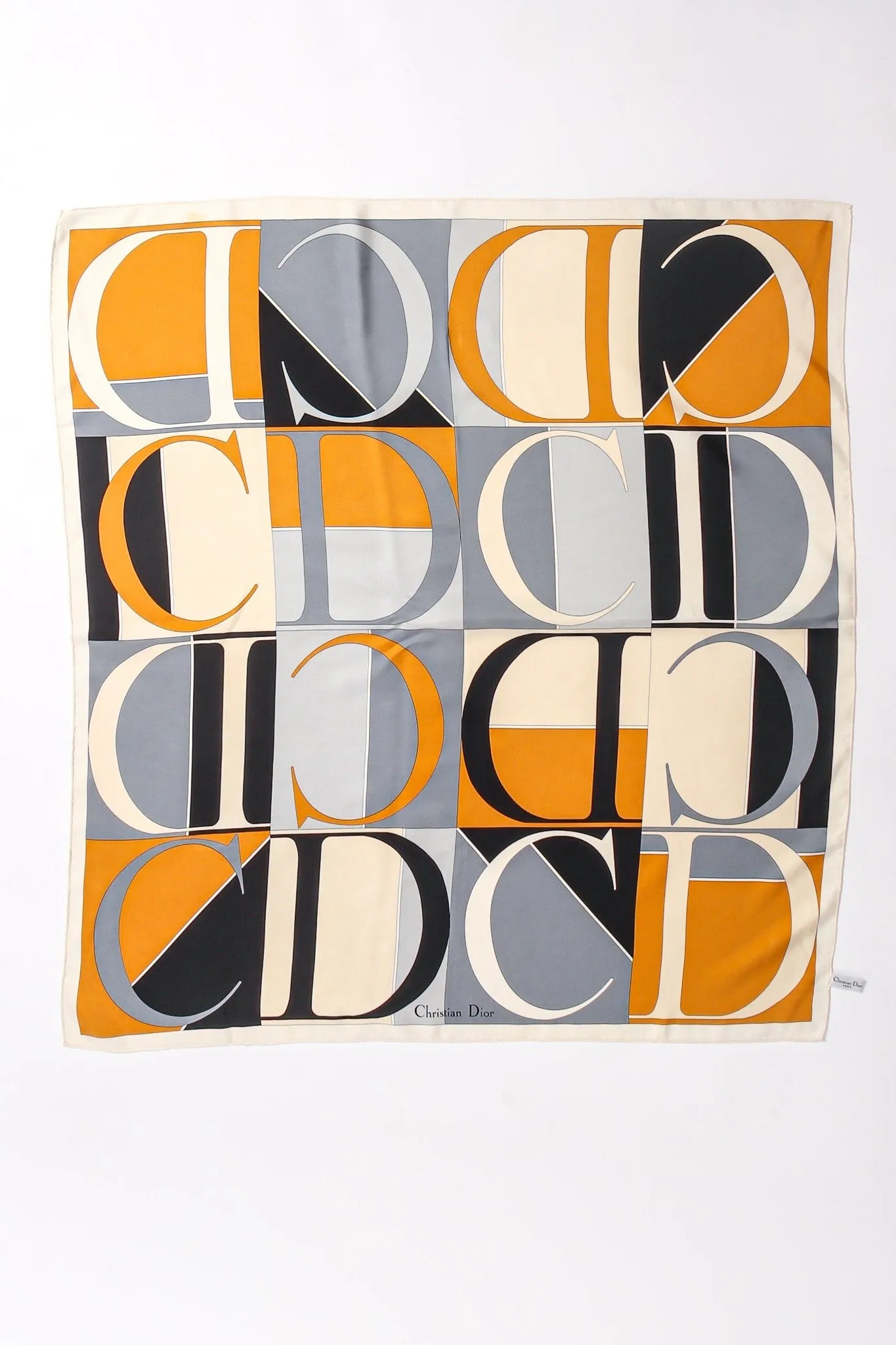 Colorblock Monogram Silk Scarf