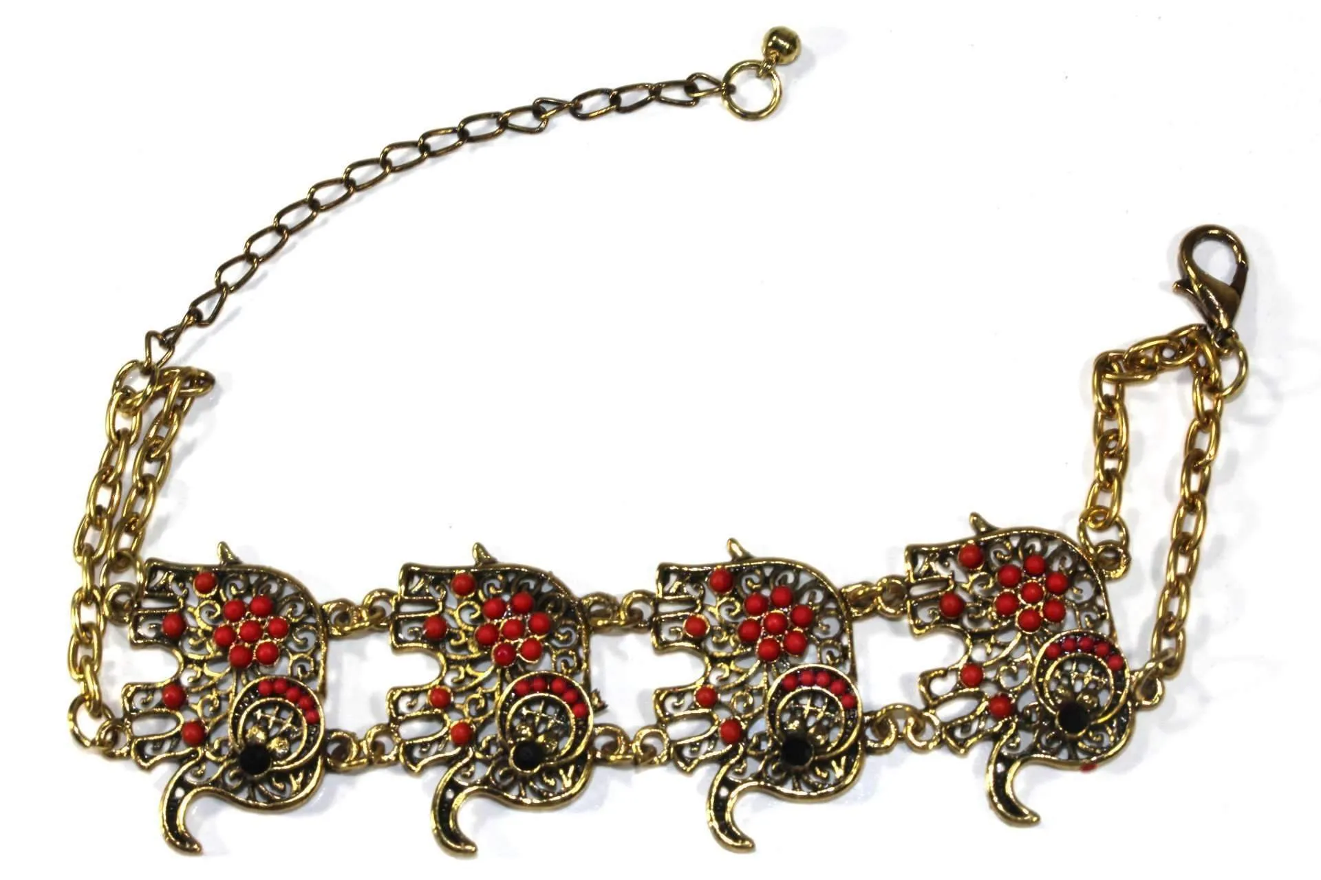 Colorful Bead Drop Elephant Bracelet