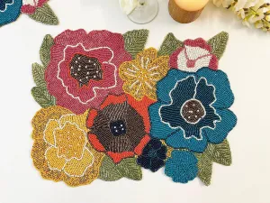 Colorful Flowers Beaded Placemat