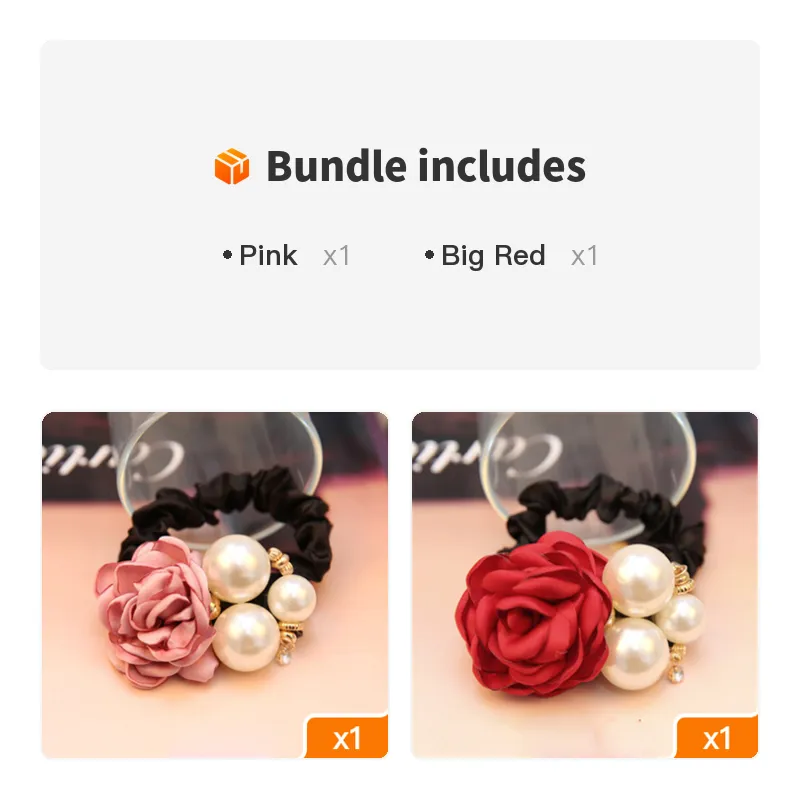 Colorful Rose Faux Pearl Hair Band