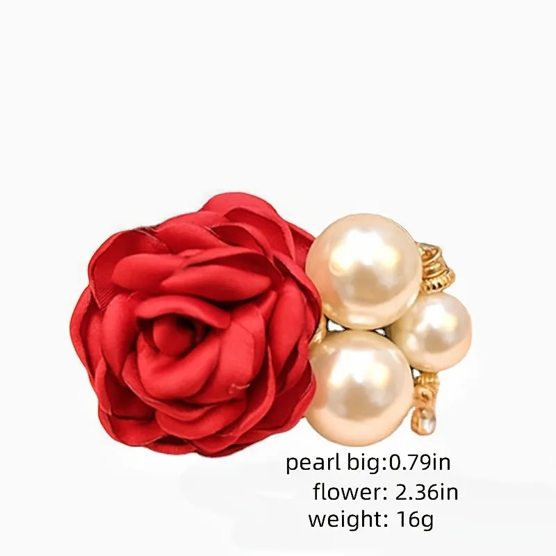 Colorful Rose Faux Pearl Hair Band